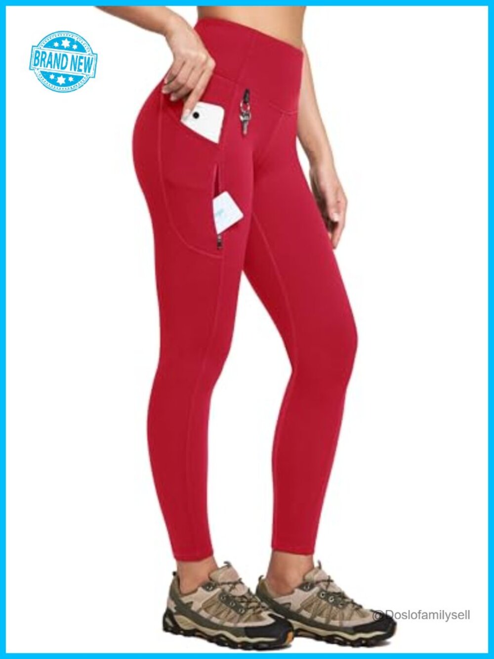 Fleece Lined Leggings Water Resistant Thermal High Waist Hiking Pants
